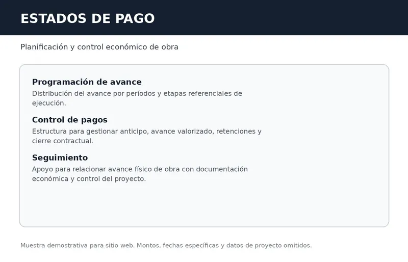Ejemplo ilustrativo y anonimizado de un estado de pago