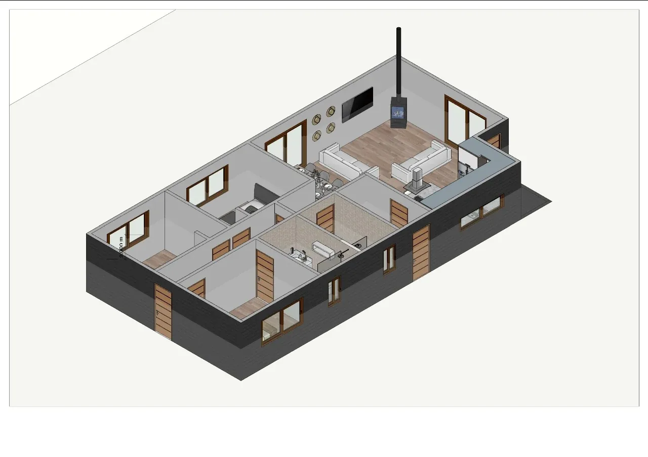 Modelado 3D de vivienda residencial