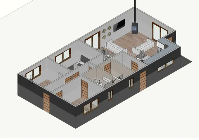 Modelado 3D con planta cortada