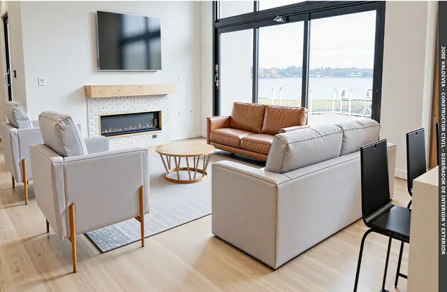 Render de living con vista a deslindes